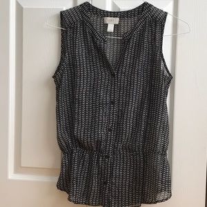 Loft sheer top with elastic waist